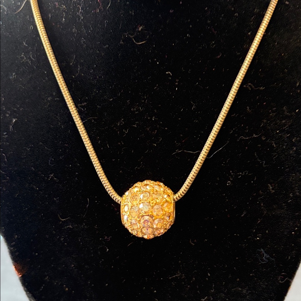 Lia Sophia Gold Necklace with Sparkling Sphere